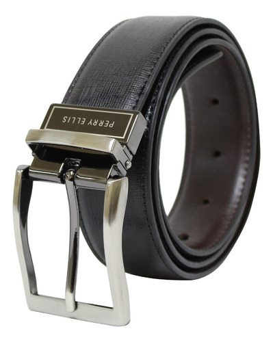Cinturon Piel Perry Ellis Original Dos Vistas Cinto Hombre Negro 1 Piel 44 0