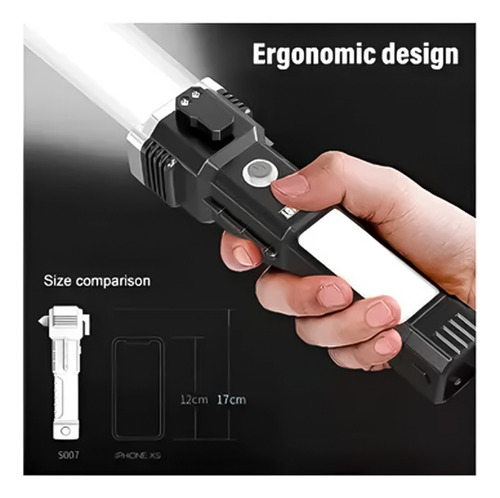 Set 2 Linternas Martillo Recargable Usb Power Bank