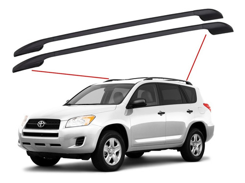 Barra De Techo Laterales Toyota Rav4 Negra 2008-2012