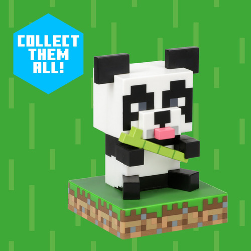 Lámpara De Noche Luz Decorativa Minecraft Panda Estructura Blanco Pantalla Blanco