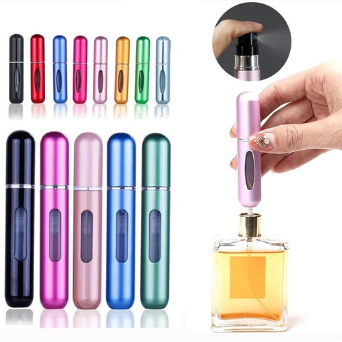 Kit Mini Frasco Perfume Recarregavel 5ml Porta Perfumes 6 Unid.