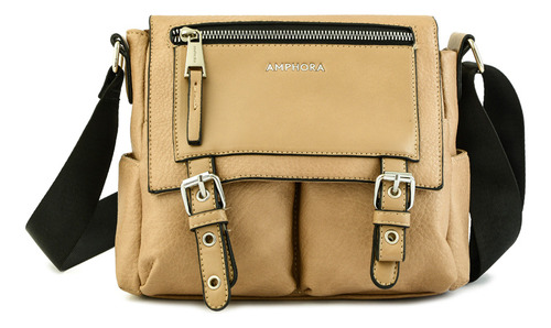 Cartera Bandolera Mediana Birgit Beige Oscuro