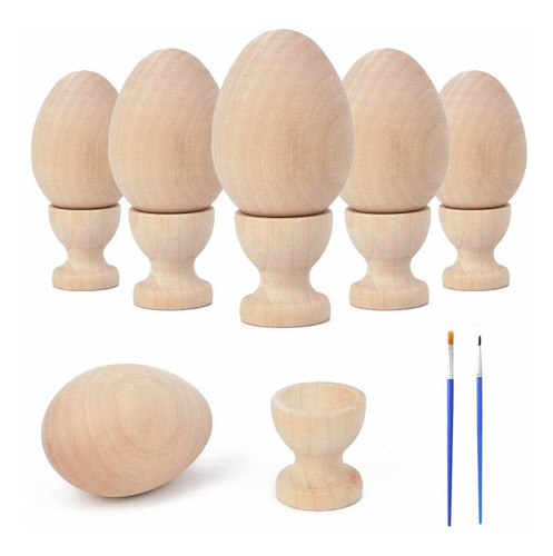 Huevos De Madera Con Soportes Para Tazas De Huevos De M...