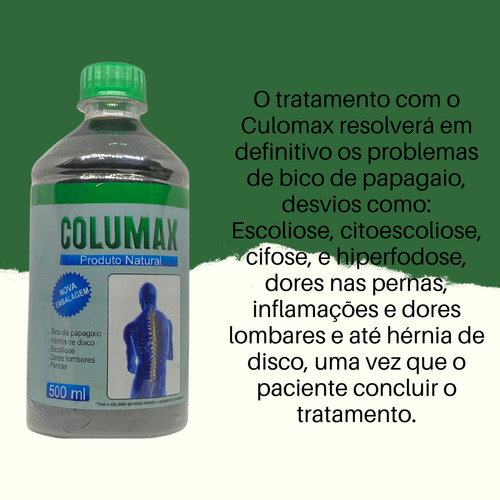 Kit 8 Columax 100% Natural 500ml Coluna Hérnia De Disco