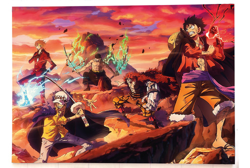 Cuadro Artesanal De One Piece - Luffy, Zoro, Sanji, Kid, Law Imagen De La Publicación -