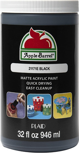 Pintura Acrílica Apple Barrel Color Negro 946 Ml