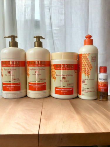 Kit 1 Shamp 1 Cond 1 Banho 1l 1 Final 500ml 1 Fix 55ml Mel