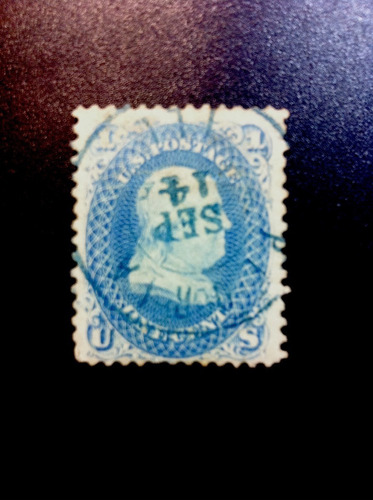 Timbre Sello Estampilla Postal Eua Franklin 1861-1870 Azul