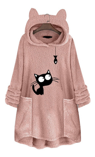 Imagen 1 de 5 de Felpa Lindo Suéter Coreano Moda Gato Bordado