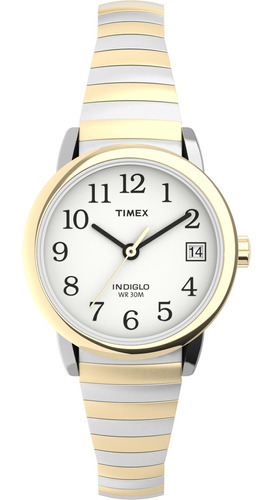 Timex Women's Easy Reader 25mm Watch Two-tone Case White Dia