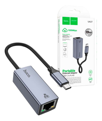 Adaptador Hoco Red Ethernet Rj45 A Type-c 1000 Mbps