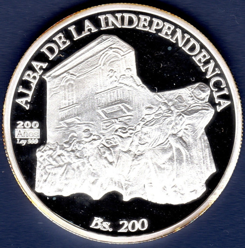Moneda 200 Bolívares Bicentenario Del 19 De Abril 1810 Plata