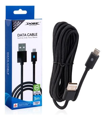 Cable Carga Indicador Ps5 / Switch / Celular 3 M Usb Tipo C