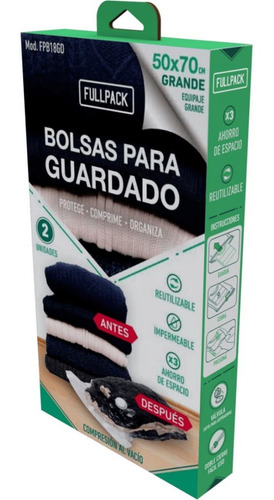 Imagen 2 de 3 de Bolsa Guardado Grande Ful Fpb18gd C/válvula De Vacío X 2 Uni