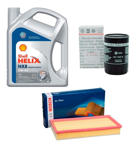 Kit 2 Filtros Aceite Aire + Aceite 5w40 Vw Golf 2003 2004
