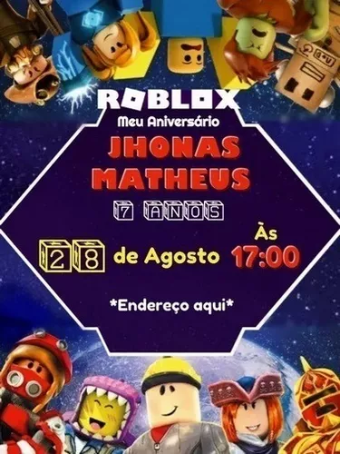 Convite Roblox para editar em 2023  Modelo de convite aniversario, Convite  aniversario infantil, Convites digitais