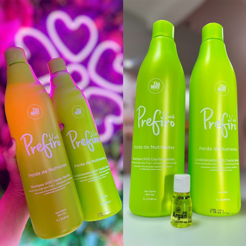 Kit Shampoo + Condicionador De 1l + Óleo De Argan Da Thamany