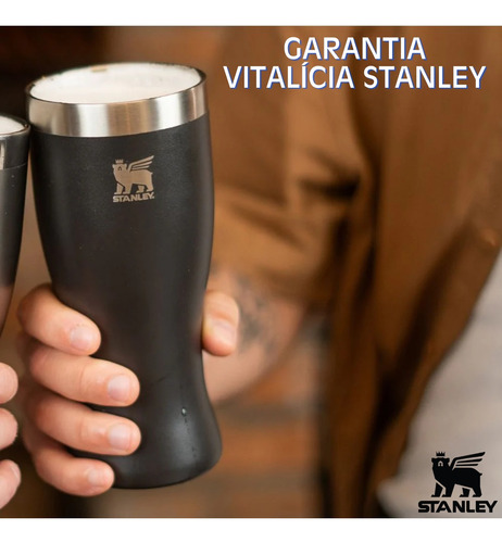 Copo Stanley Original 444ml Tulipa Para Cerveja Chopp Preto