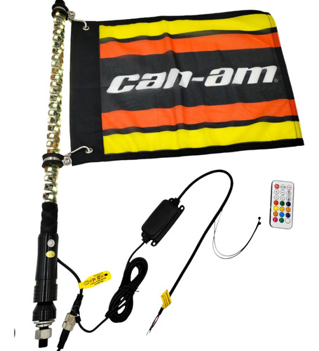 Antena Led Rgb 60 Cm Bandera Can Am Amarilla 1pza Rzr X3