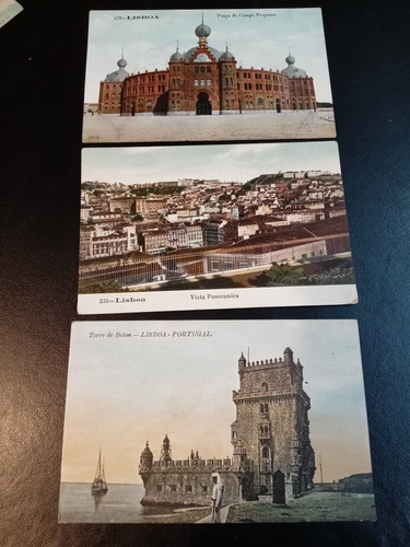 3 Postales Antiguas Lisboa Portugal 