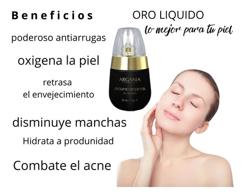 Imagen 2 de 4 de Oro Liquido De Marruecos Aceite De Argan Puro Y Organico