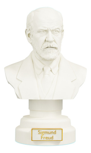 Estátua Busto Sigmund Freud Psicanalise Estatueta - Resina Cor Cor Mármore Dourado