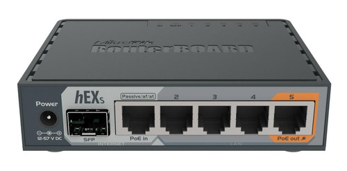 Roteador MikroTik RouterBOARD hEX S RB760iGS cinza 100V/240V