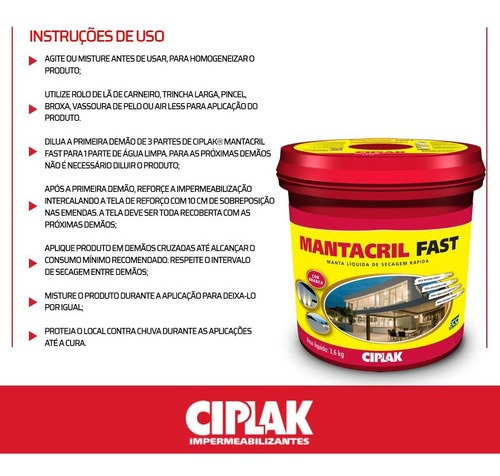 Impermeabilizante Secagem Rápida Mantacril Fast