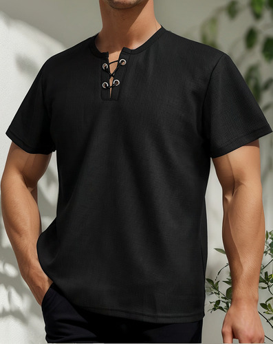 Ropa Verano Hombre Playera Slim Fit Casual Cuello Redondo