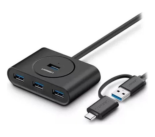 Hub Ugreen Cr113 2 En 1 De 4 Puertos Usb 3.0 +  Type-c 40850