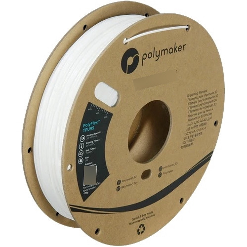 Filamento Tpu 95hf Flexible Blanco Ø1,75mm 1,0kg Polymaker