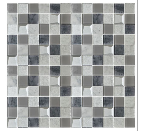 Vit Malla Mosaico Listelos Vidrio Gaia Gris 30x30