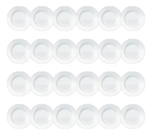 Conjunto Pratos Opaline Menu Sobremesa 24 Peças Branco Nadir - R$ 163,56