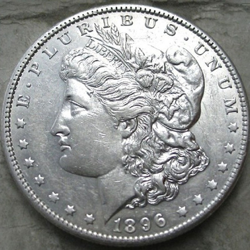 1896 O Un Dólar Morgan Au++ Buen Estado Moneda Rara Plata