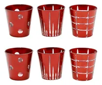 Comprar  Juego De 6 Porta Velas Votivas De Vidrio Rojo, Portavelas V