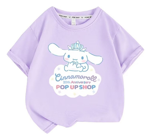 Camiseta De Manga Corta Estampado Digital Cinnamoroll Corona