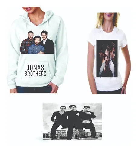 Paquete Sudadera Playera Y Cojin Jonas Brothers En Blanco Meses