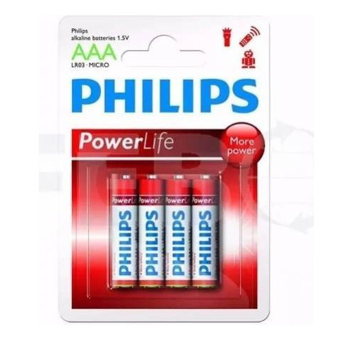 Pilas Power Alkalinas Aaa Philips Blister X 4 Unidades 