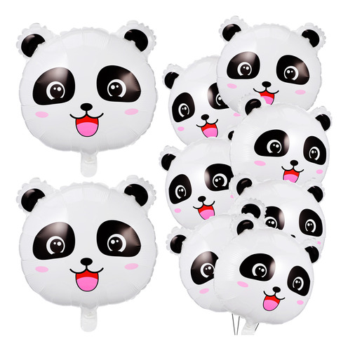 Globos De Aluminio Con Dibujos Animados De Panda, 10 Unidade