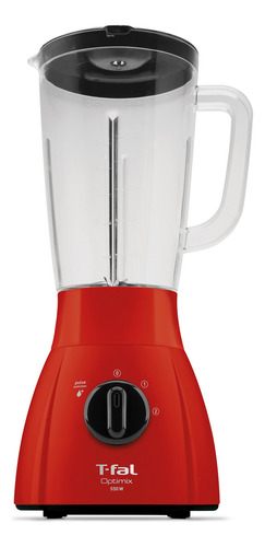 Licuadora T-fal Optimix 2 Vel Plástico 2l Cuchillas Zelkrom Color Rojo
