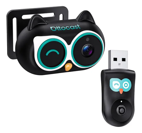 Ottocast Cabin Care Câmera Para Bebê Automotivo Com Adaptador Carplay Sem Fio, Monitor 1080p Hd, Visão Noturna Ir, Ângulo Amplo 150°, Visualização Em Tempo Real Do Banco Traseiro