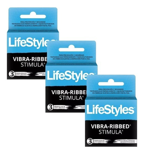 Pack 9 Preservativos Lifestyles Vibra-ribbed Stimula 