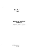 Comprar Manual De Uso Y Mantenimiento Tractor John Deere 7515