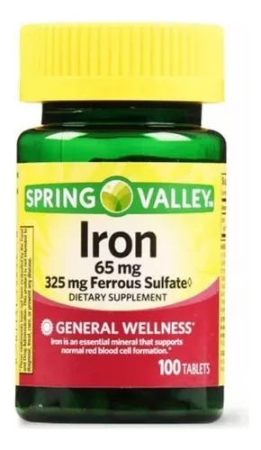 Iron 65mg Ferrous Sulfate 325mg - Unidad a $499