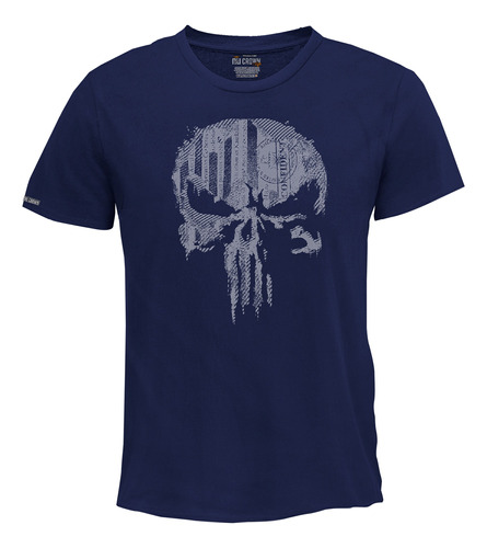 Camiseta Estampada Punisher Logo Chaleco Comic Hombre Bto 