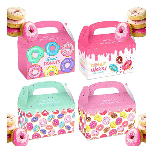 12 Bolsas De Donut Para Fiestas De Donas Para Niños, Regal.