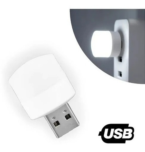 Luminária Luz Lampada Led Abajur Usb Notebook Branco Quente