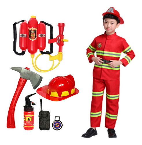 Disfraz De Bombero Para Niños Traje De Trabajo Sam Fireman