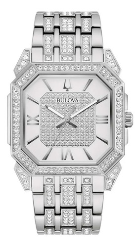 96a285 Reloj Bulova Octava Crystal 38mm Plateado