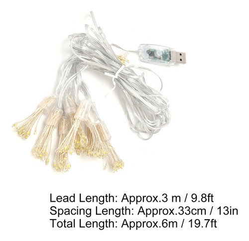 Nuevo Cadena Led De 150 Luces Led Con Forma De Flor, Usb,